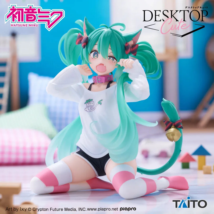 Vocaloid - Hatsune Miku - Desktop Cute - Nekomimi T-Shirt ver. (Taito)ㅤ – Taito – ActionFigureBrasil