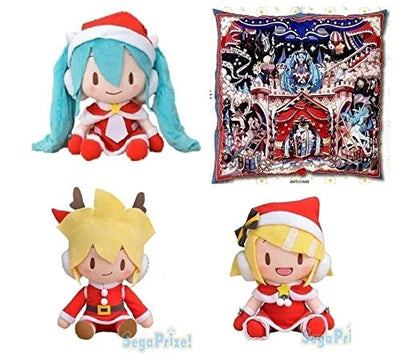 Vocaloid - Hatsune Miku - Mega Jumbo Christmas Plush Set - Kagamine Rin - Kagamine Len - Incl. Pillowㅤ – SEGA – ActionFigureBrasil