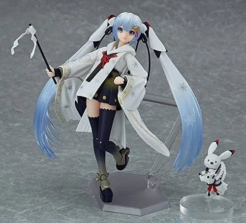 Vocaloid - Hatsune Miku - Rabbit Yukine - Figma EX-045 - Snow 2018, Crane Priestess Ver.ㅤ – Max Factory – ActionFigureBrasil