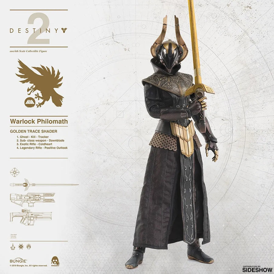 Warlock Philomath (Golden Trace Shader) – Threezero – ActionFigure Brasil