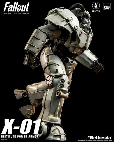 X-01 Institute Power Armor – Threezero – ActionFigure Brasil — com base expositora