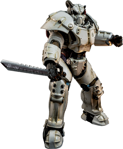 X-01 Institute Power Armor – Threezero – ActionFigure Brasil — com base expositora