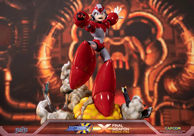 X (Final Weapon) Rising Fire (Red) – First 4 Figures – ActionFigure Brasil — com base expositora
